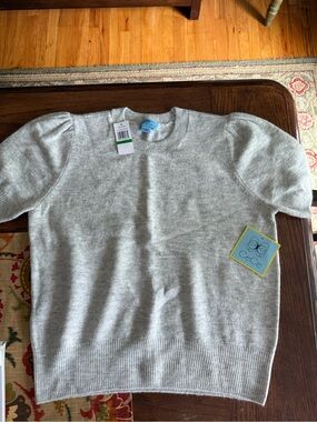CeCe Light Heather Gray Crewneck Sweater